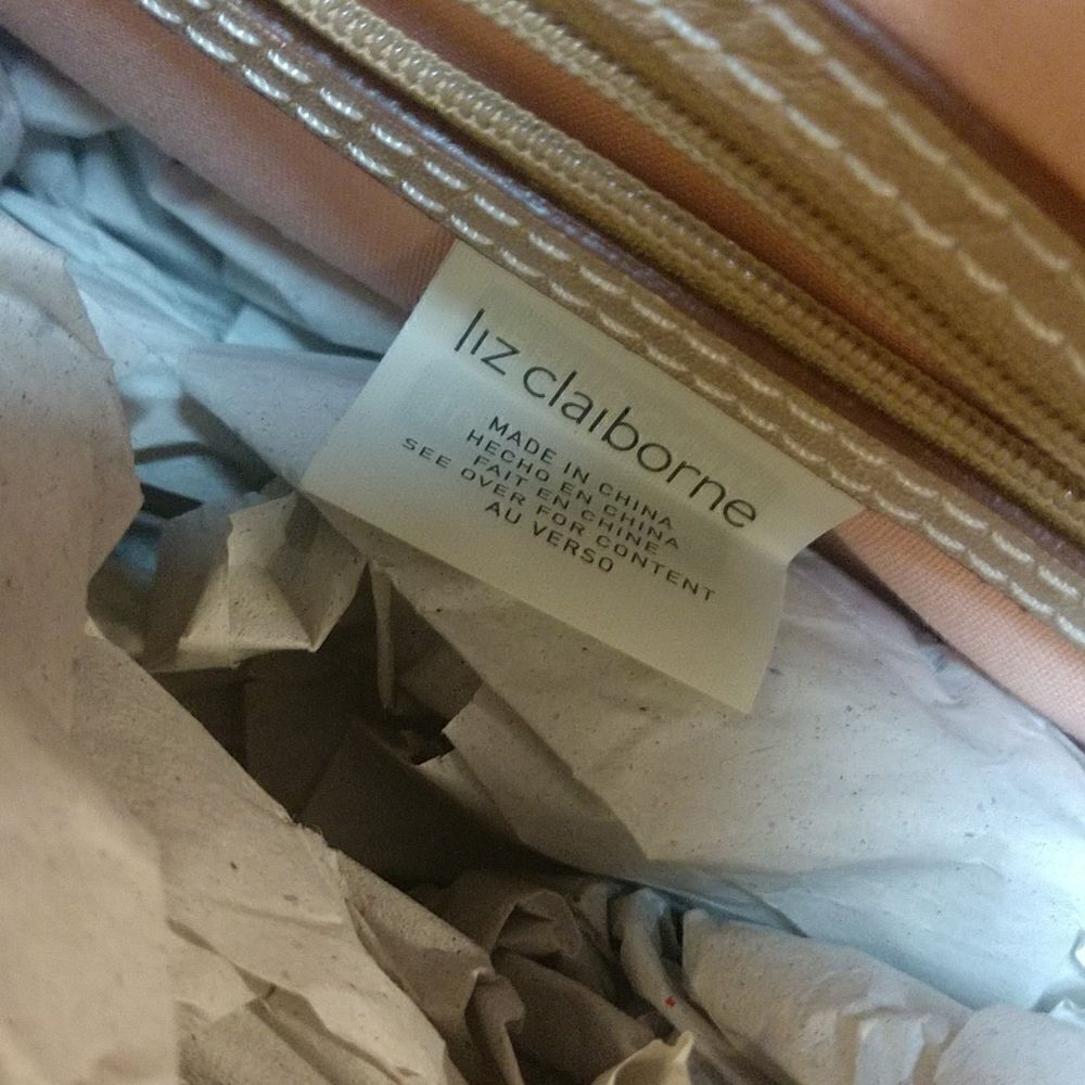 Liz Claiborne Beige/Tan Multicolor Woven Satchel - Picture 5 of 9